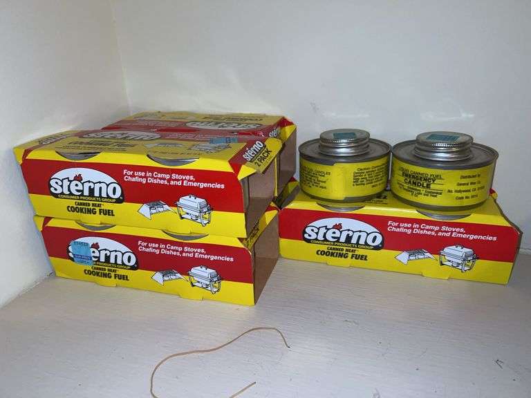 (5) unopened boxes of Sterno Cooking Fuel (2 in each box) and 2 partial cans image