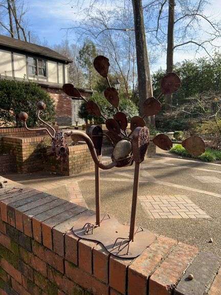 Handcrafted animated peacock….23” tall….bobs up and down image