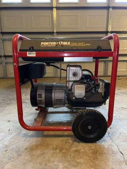 Porter-Cable 5350 Watt Electric Generator…..Premium Brushless Alternator…..not tested and cord does not extend all the way out - might be an easy fix image