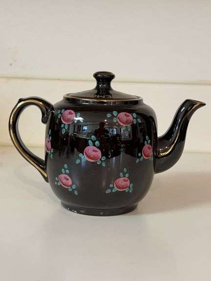 WWII Hand-painted Brown Betty Teapot - For England and Democracy…..5-1/4” tall image