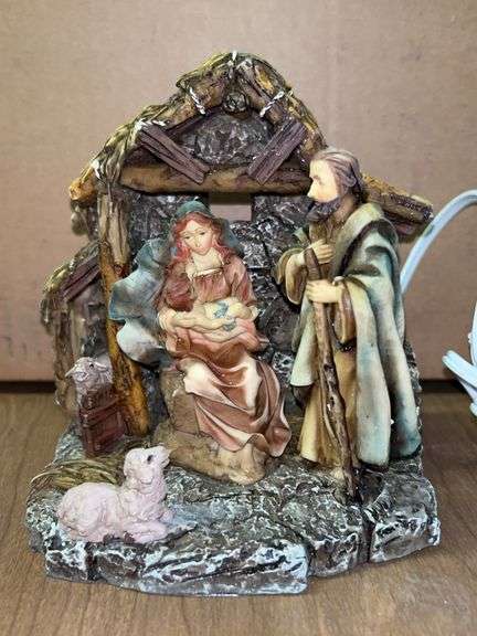 Vanmark “Bethlehem Beginnings” resin lighted figurine…..5-1/2” tall and in original box (box is tattered) image