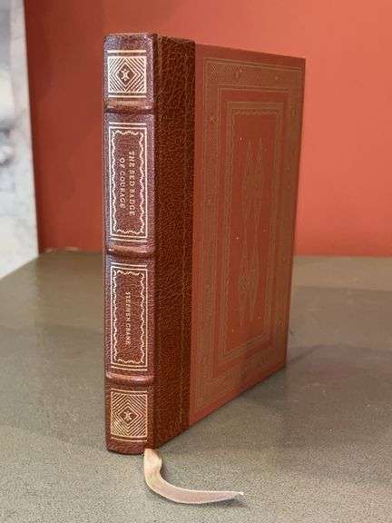 “The Red Badge of Courage” by Stephen Crane - leather/cloth bound, gold stamped, ribbon bookmark and gold gilt pages image