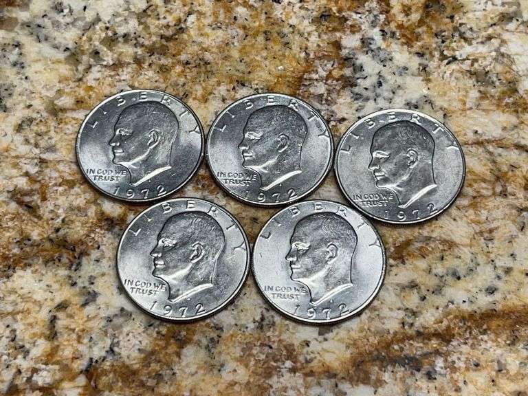 (5) 1972-D Eisenhower Dollars image