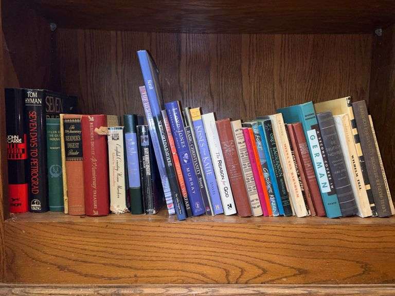 Shelf of books…..various authors and genres….please see all pics image