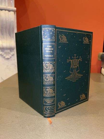 “The Oregon Trail” by Francix Parkman…..leather bound, gold stamping, top gold gilt edge, ribbon bookmark image