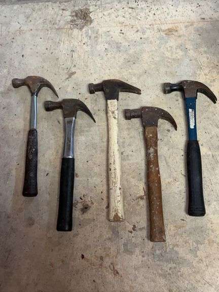 Grouping of (5) claw hammers image