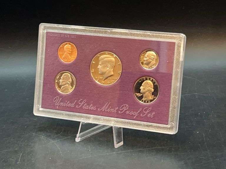 1990 United States Proof Set in original box with spec sheet and COA image