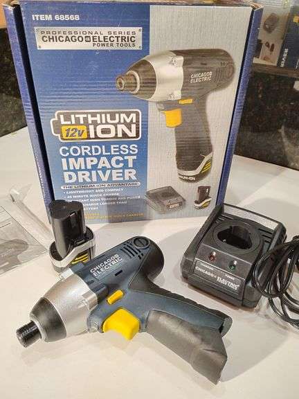 Cordless Impact Driver, Lithium 12V ION, Chicago Electric. New in box. image