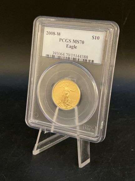 Uncirculated 1/4oz Fine Gold 2008-W $10 West Point Mint…..PCGS MS70 Eagle image