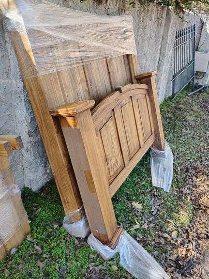 New La Fuenta Imports, K16 Rustic Pine Collection, Mansion, Headboard 56" T x 62" W, Footboard 36" T x 62" W. Retail $869. BUYER IS RESPONSIBLE FOR REMOVAL. image