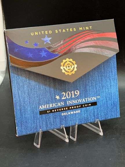 US MINT 2019 American Innovation $1 Reverse Proof Coin (Delaware) - in original packaging with COA image