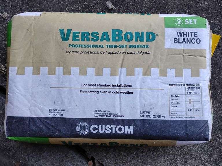 Versa Thin Set Mortar, 6 bags, has been inside garage and is still granular image