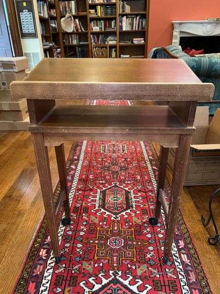 Vintage Wheeled Lectern/Side Table/Dictionary Stand…..22-3/4 x 13-3/4 x 33 tall image