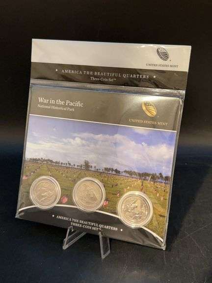 2019 3-Quarter Set War in the Pacific - National Historical Park Uncirculated and Proof Silver US Mint “America The Beautiful” coins…..info on COA indicates 5.670 grams image
