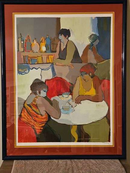 Large Beautiful Framed 35.5x45.5" Limited Edition Serigraph of "Spare Time" by Itzchak Tarkay Signed & Numbered 296/300 NO PAPERWORK... image