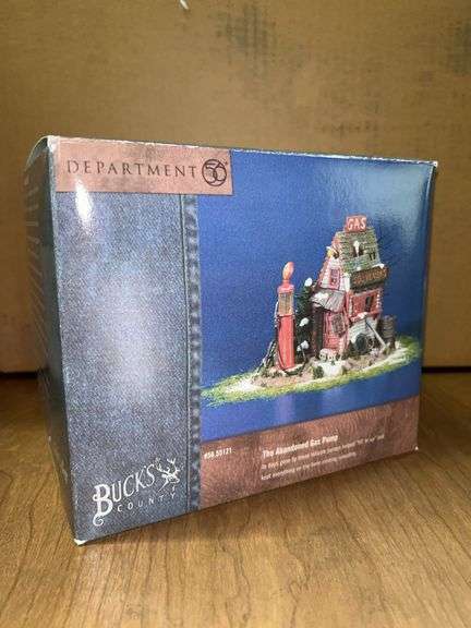 Dept. 56 The Original Snow Village Buck’s County The Abandoned Gas Pump lighted piece…..protective styrofoam is sealed image