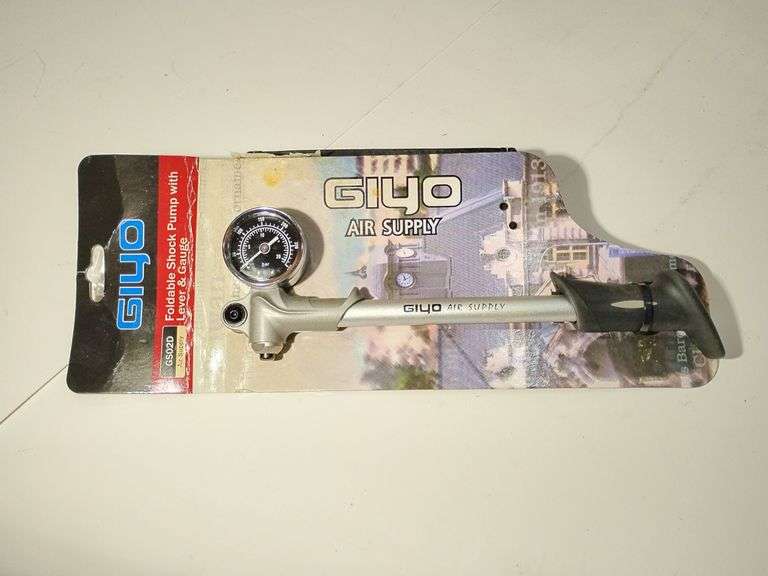GIYO Shock Pump Foldable with Lever & Gauge. New in package image