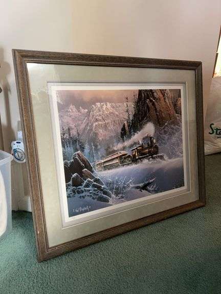 Signed and numbered limited edition lithograph “Climbing Eagle Pass” print by Ted Blaylock with COA…..51/95AP….32-1/4 x 27-1/2 image