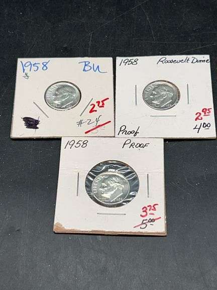 (3) 1958 Silver Roosevelt Dimes image