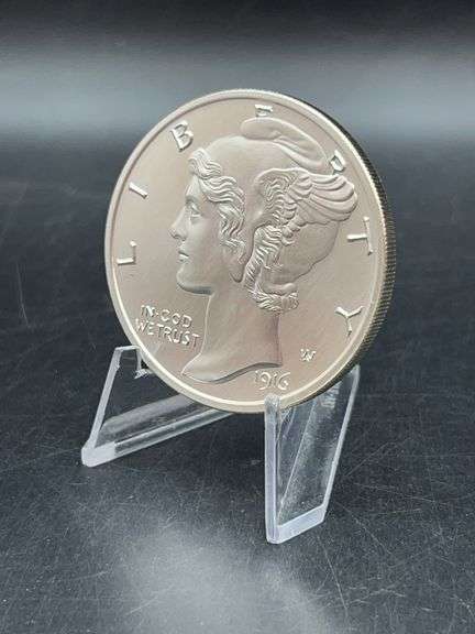 1916-W Silver Mercury Dime…..2oz fine silver…..with COA from GovMint.com image