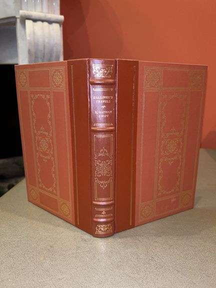 “Gulliver’s Travels” by Jonathan Swift…..leather bound, gold stamping, gold gilt edges, ribbon bookmark image