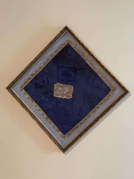 Beautifully framed and matted Chinese New Year Silk Embroidery…..32 x 32 image