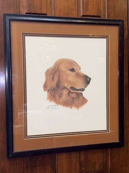Signed (Louis Frisino) limited edition Golden Retriever print…..400/1400…..20-1/2 x 22-1/1 image