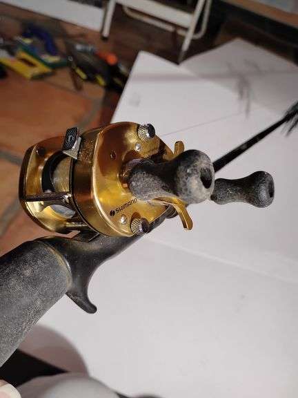 Bantumpro Mag 100X sg Shimano reel, Berkley Stinger rod, with lure. Used. image