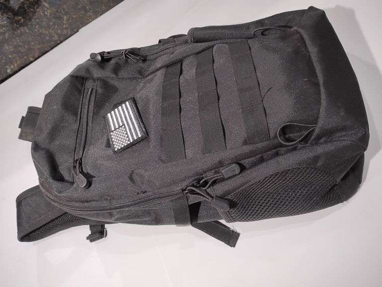 Backpack black, Velcro American Flag. Like new image