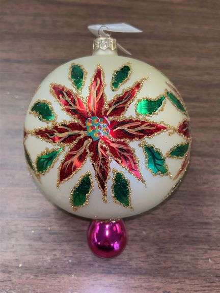 Christopher Radko Vintage 2000 Winter Star Blossom Glass Ornament (approx. 6” from top to bottom)…..NO BOX image
