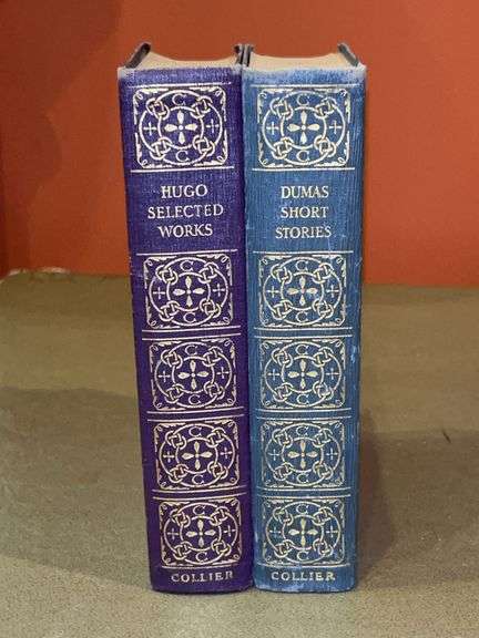 (2) vintage cloth bound, gold stamped hardback books with gold gilt edges and ribbon bookmark image