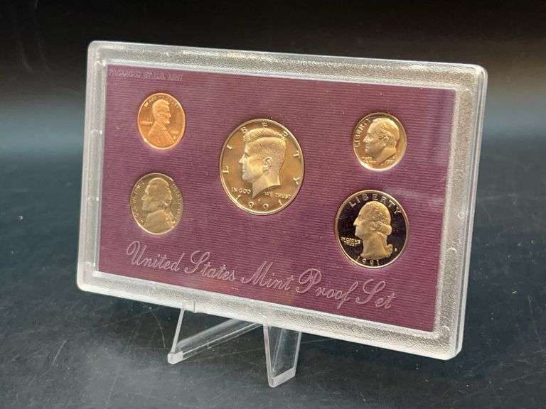 1991 United States Proof Set in original box with spec sheet and COA image