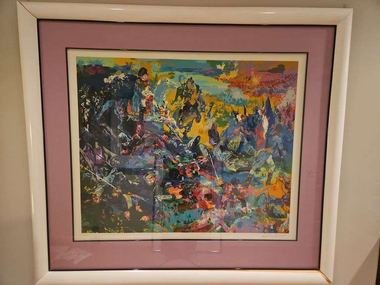 Large Beautiful Framed 55x49" Original Serigraph Silk Screen Print of "Napoleon at Waterloo" by LeRoy Neiman Signed & Numbered / w/COA & Appraised Value... image