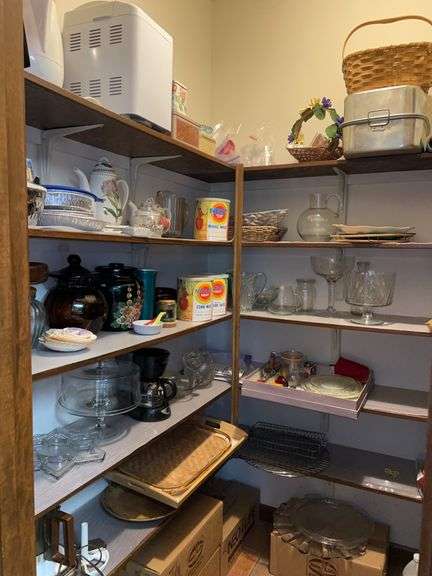 Contents of left hand and center shelves of kitchen pantry…..NOTHING ON RIGHT HAND SIDE IS INCLUDED (see description) image