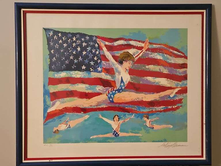 Large Beautiful Framed 40.5x33.75" Original Serigraph Silk Screen Print of "Golden Girl" by LeRoy Neiman Signed & Numbered AP 78/80 w/Appraised Value Letter... image