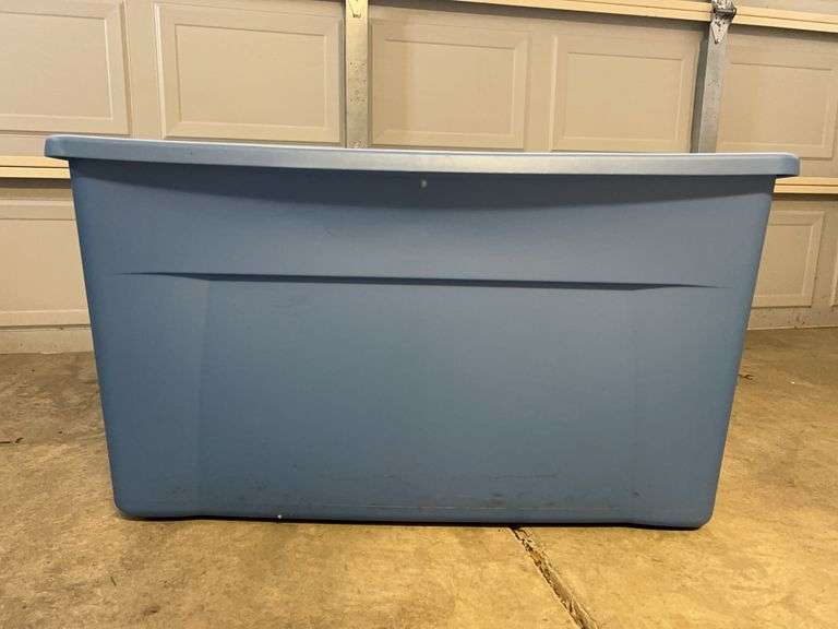 Sterilite Ultra 45 gallon storage tote with back wheels image