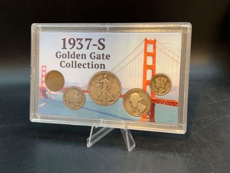 1937-S Golden Gate Collection…..includes Wheat Cent, Buffalo Nickel, Walking Liberty, Quarter and Mercury Dime image