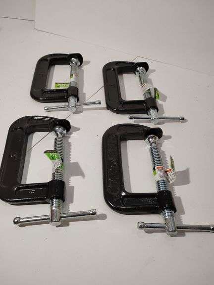 4 - 3" Industrial C-Clamps, Pittsburgh brand, new image