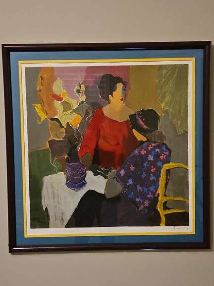 Beautiful Framed 34x34.5" Limited Edition Serigraph of "Confession" by Itzchak Tarkay Signed & Numbered 144/300 NO PAPERWORK... image