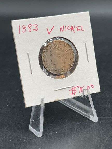 1883 V Nickel with COA image