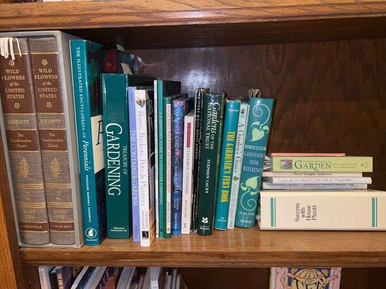 Shelf of books…..mostly gardening image