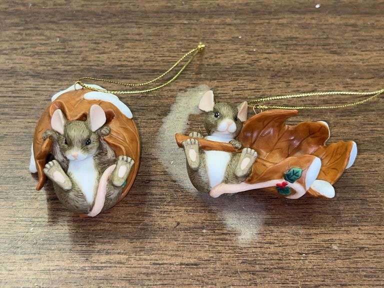 Charming Tsils 10th Anniversary Commemorative Bisque Porcelain Ornaments in original box image