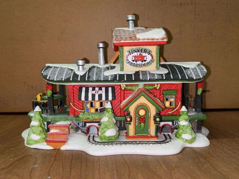 Dept. 56 North Pole Series Special Edition “Tinker’s Caboose Cafe” lighted porcelain in original box image