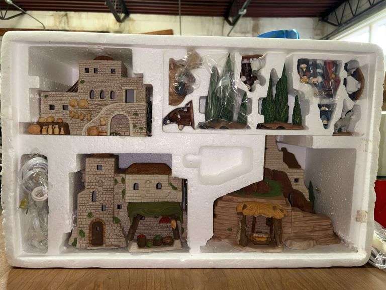 Dept. 56 Heritage Village Collection lighted “Little Town of Bethlehem” 12-piece porcelain set image