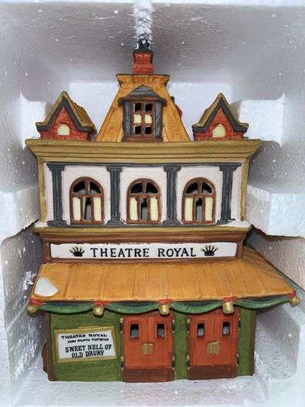 Dept. 56 Heritage Village Collection Dickens’ Village Series lighted “Theatre Royal” porcelain piece image