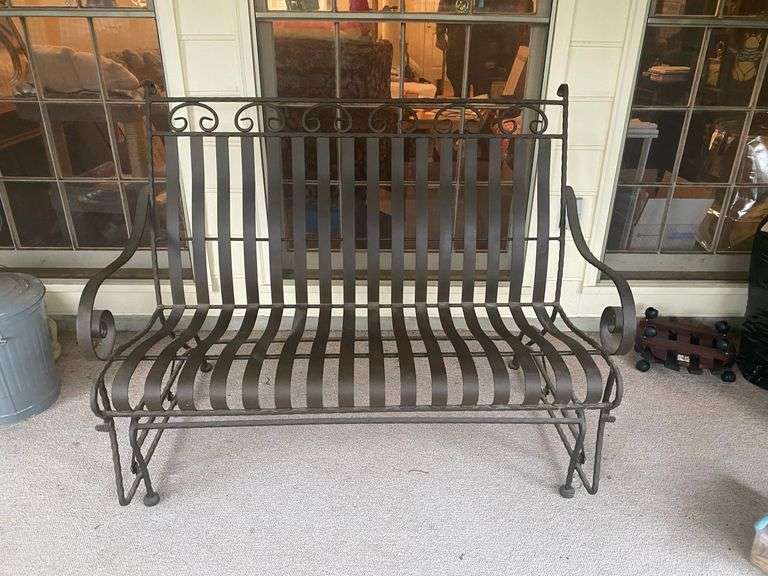 Very nice wrought iron glider….. 52-1/2 x 28-1/2 x 41 tall image