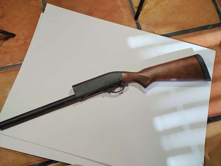 Remington 870 Express 12 Gauge Home Defense Wood Stock. S/N #CC02325F. It is in a state of modification and is not operable as is. Used. Adding two barrels. image