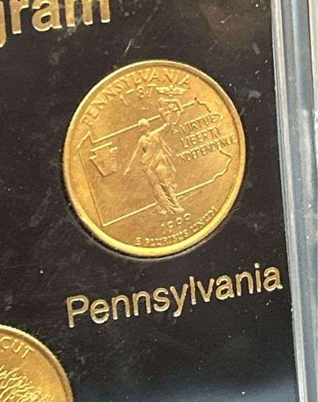 2010, 2011, and 2012 National Parks Quarters clad in 24K gold…..2012 is missing one coin image