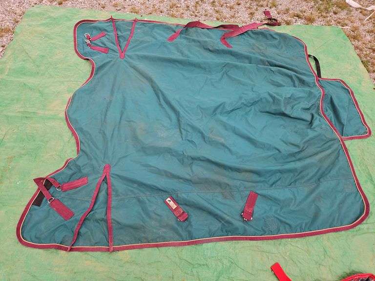 Judy's tack shop canvas horse blanket SEE PICS FOR DETAILS OF CONDITION...