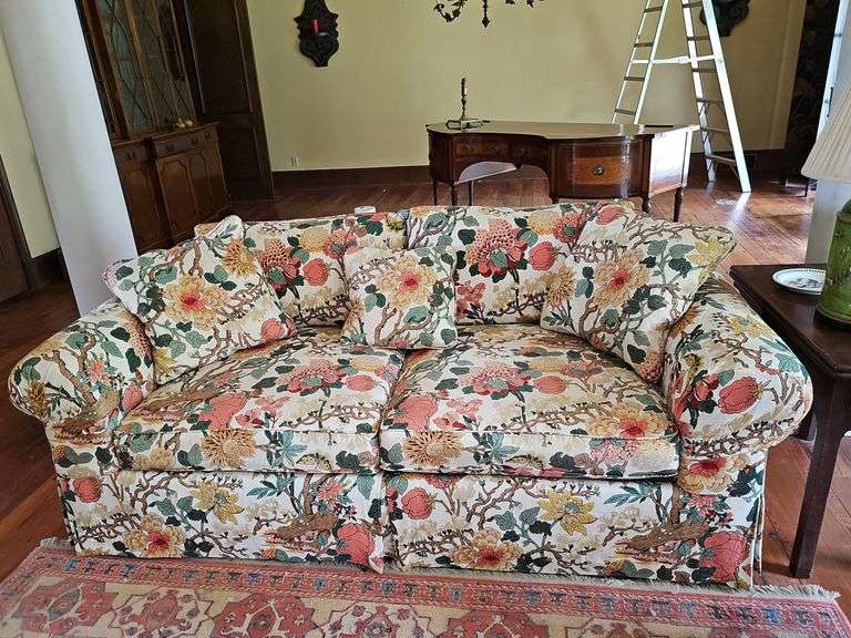 Frederick Edward sofa with down filled cushions. 85x39x36 in tall. Seat height is 19 in. image